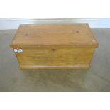 A Victorian stripped and waxed small pine box - Width 58cm x Height 25cm