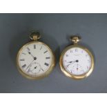 Two gold plated watches both working in the sale room - dial cracked to Knickerbocker