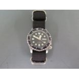 ADU Automatic Divers watch, black dial with illuminous marker,