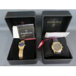 Two unused Krug-Baumen Quartz, diamond watches - original boxes,