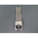 A Credit Suisse Platinum Ingot wristwatch, markers at 12, 3,