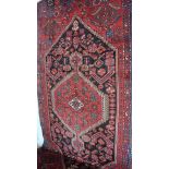 A hand knotted Hamadan rug - 2.21m x 1.