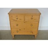 A Victorian stripped pine two over two chest of drawers - 86cm x 45cm x 84cm