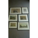 A collection of six antique prints of Stonehenge - Largest 31cm x 44cm - all in ebonised frames