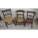 Three Victorian child's chairs