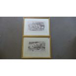 Two pen and ink drawings with information verso Richard Caton Woodville 1856-1927,