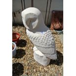 A giant cast stone effect figure of a barn owl - Height 78cm