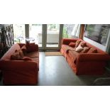 Two deep seated sofas - 245cm and 195cm wide x 120cm deep x 79cm tall