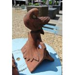 A Dove roof ridge tile - Looking Down - Width 24cm x Depth 31cm x Height 37cm