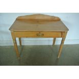 A Victorian pine washstand with a gallery back over drawer on turned supports - Height 79cm x 90cm