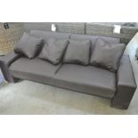 A leather effect sofa day bed - Length 197cm