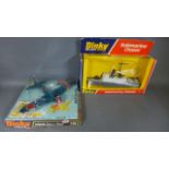 A Dinky Toys A6M5 Zero-Sen Diecast metal no 739 Japanese fighter plane and a Dinky toys submarine