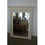 A shabby chic painted over mantle mirror - Height 116cm x 89cm