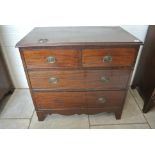 A 19th century mahogany four drawer chest - one handle loose - Height 82cm x 89cm x 51cm