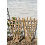 A pair of fan shaped oak trellis - Height 140cm x 80cm