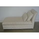 A Laura Ashley chaise day bed with two loose cushions in good condition - Height 86cm x Length