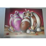 Peter Smith Limited Edition Giclee print on boxed canvas entitled Meet The Family - 26 inches x 36