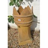 A Victorian King crown top chimney pot - Height 76cm