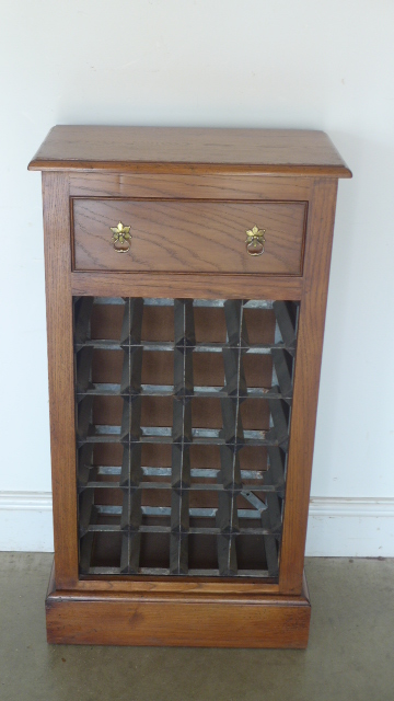 A small oak wine rack built by a local craftsman to a high standard - 51cm x 28cm x 98cm high