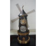 A good quality novelty windmill clock/barometer over a clock and thermometer - both sides on a