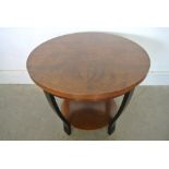 An Art Deco walnut circular coffee table in clean condition - Height 50cm x Diameter 61cm