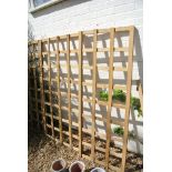 Three oblong oak trellis all 185cm tall x 94cm,