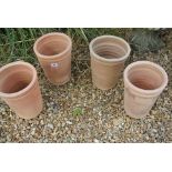 Four terracotta plant pots - Height 28cm