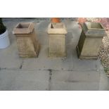 A set of three 19th century chimney pots