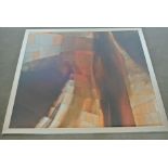A large abstract print entitled copperwave staircase from the Quintessa Art Collection Limited -