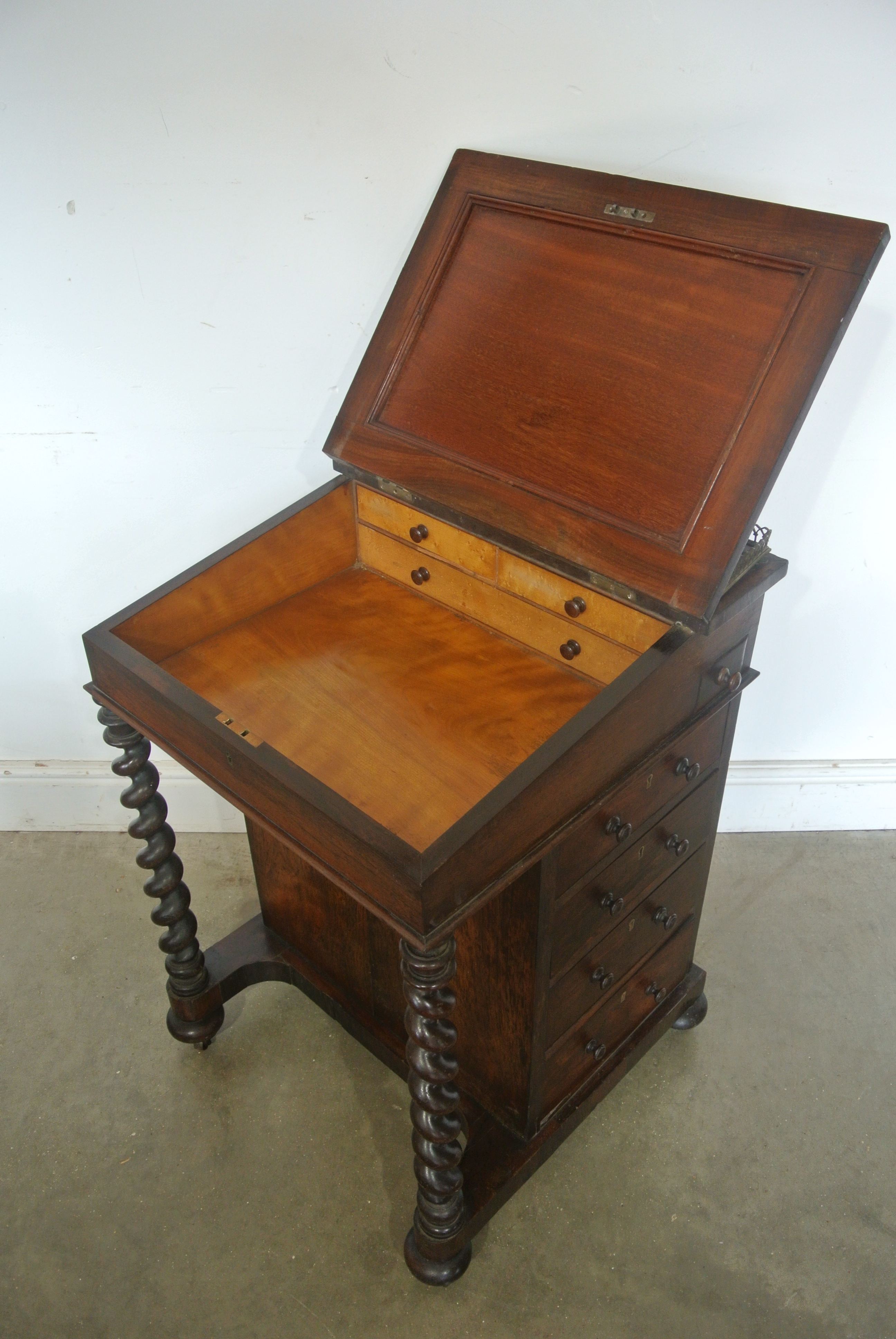 A Regency rosewood writing Davenport opening to reveal a maple fitted interior, - Image 2 of 3