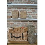 A collection of cane hampers and baskets - 8 in total