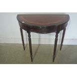 A modern D end hall table - 82cm wide