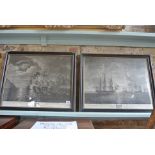 Two 1784 prints of His Majesty's Ship Mediator commanded by The Honourable Capt James Luttrell -