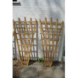 A pair of fan shaped oak trellis - Height 191cm x 94cm