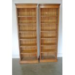 A pair of satin birch veneered bookcases - built by a local craftsman to a high standard - Height