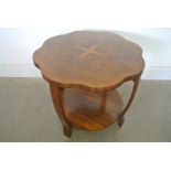 A walnut Art Deco shaped table,