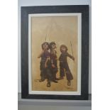 Craig Davison Limited Edition Giclee print canvas edition entitled All for One - 24 inches x 15