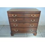 A Georgian mahogany chest with a brushing slide above four long graduating drawers - Height 95cm x