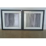 Two monochrome abstract prints retailed by Eicholtz - 59cm x 59cm