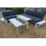 A Bramblecrest all weather Biarritz garden aluminium modular sofa set with coffee table