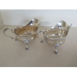 Two silver hallmarked sauce boats - Sheffield 1919/20 - approx weight 15.