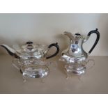 An EPNS 4 piece tea set in excellent condition - John Turton and Co Ltd, Sheffield,