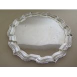 A silver hallmarked tray with pie crust boarder, Birmingham 1941/42 - approx weight 16.