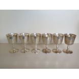 Six silver goblets Birmingham, one 1975, five 1976 BES Co - each 17cm tall - total weight approx 42.