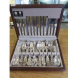 An Arthur Price canteen of Kings pattern plated six setting cutlery - some usage but generally good,