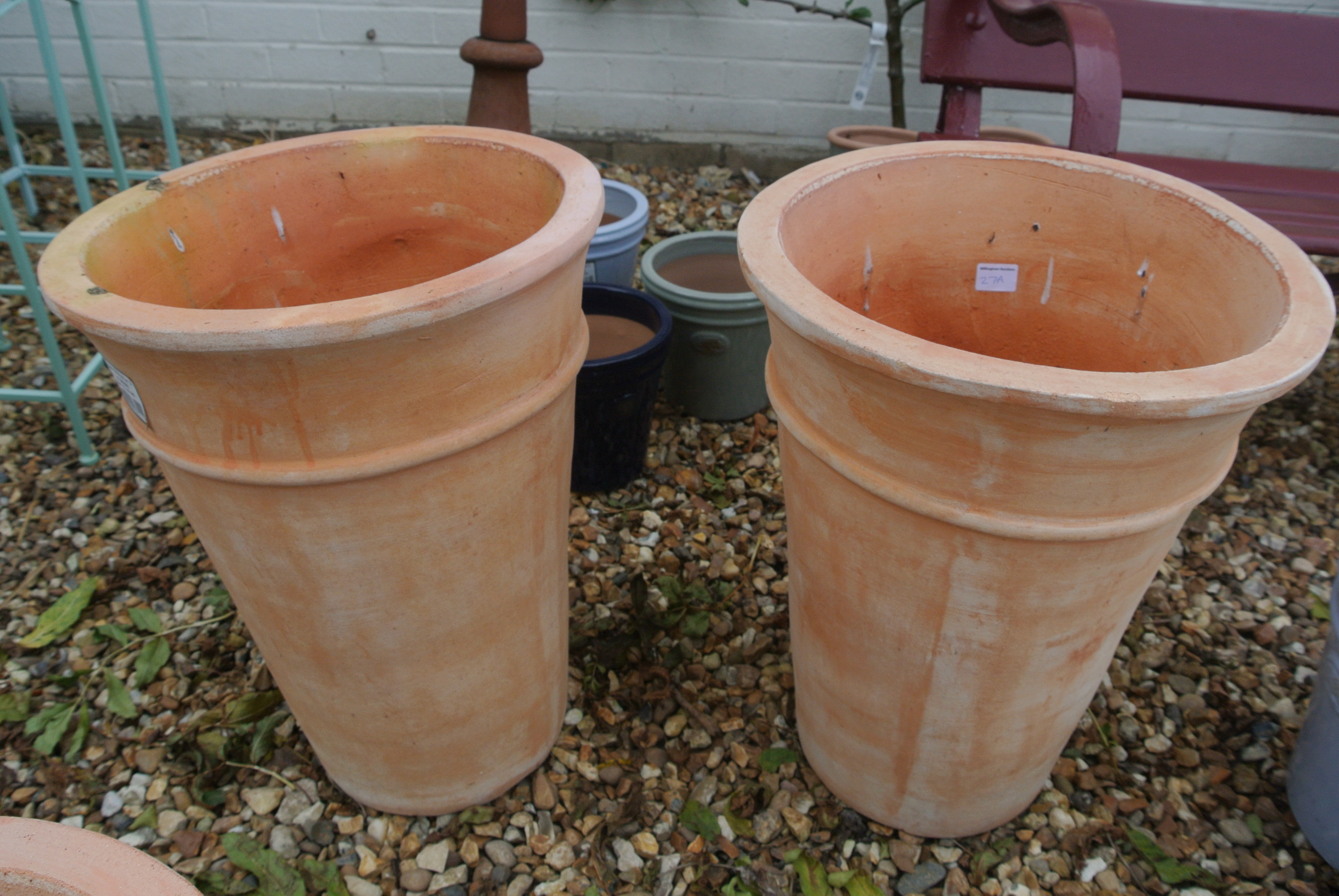 Two large Terracotta plant pots - diameter 37cm