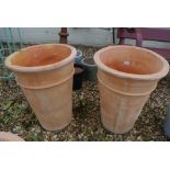 Two large Terracotta plant pots - diameter 37cm