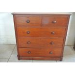 A Victorian mahogany two over three chest of drawers - recently restored and repolished - height