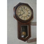An eight day striking drop dial Ansonia wall clock - 81cm tall