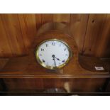 An American oak mantle clock with interesting presentation plaque - to Mr and Mrs White from the